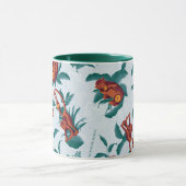 白よくはしゃぐ蓮の猿の模様 マグカップ (中央)