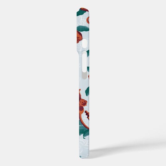 白よくはしゃぐ蓮の猿の模様 Case-Mate iPhoneケース (裏面 / 左)