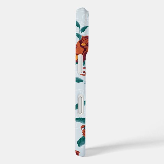 白よくはしゃぐ蓮の猿の模様 Case-Mate iPhoneケース (裏面 / 右)