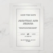 白をフィーチャーしたエレガントな結婚式の招待状 招待状 (正面/裏面)