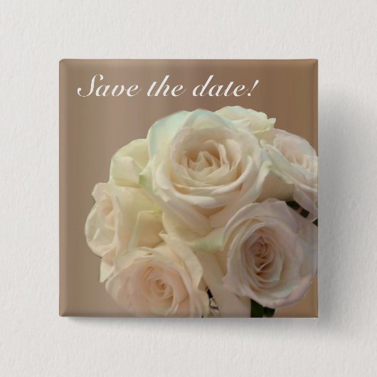 白を離れたの花嫁の花束 缶バッジ (正面)