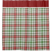 白を離れた農家のクリスマスの格子縞の赤い緑 シャワーカーテン
