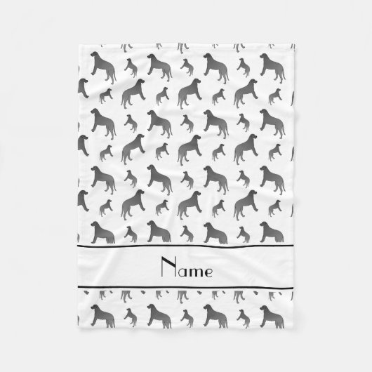 白アイリパーソナライズされたッシュの狼の犬の名前 フリースブランケット (正面)