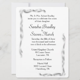 白アクセント結婚式招待状 招待状