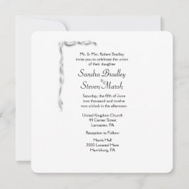 白アクセント結婚式招待状 招待状