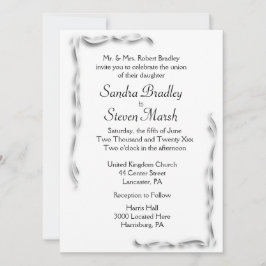 白アクセント結婚式招待状 招待状