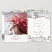 白アゲイト二つ折りパンフレット (正面/裏面)