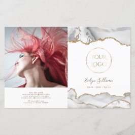 白アゲイト二つ折りパンフレット