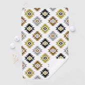 白アステカ模様のBWブロンズ灰色金ゴールド記号 ゴルフタオル (インサイチュ)