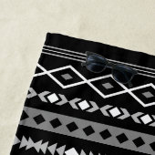 白アステカ灰色の黒の混合モチーフ ビーチタオル (インサイチュ)