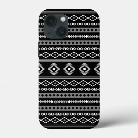 白アステカ灰色の黒の混合モチーフ Case-Mate iPhoneケース (裏面)