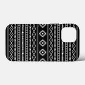 白アステカ灰色の黒の混合モチーフ Case-Mate iPhoneケース (裏面 (横))
