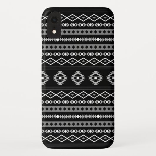 白アステカ灰色の黒の混合モチーフ Case-Mate iPhoneケース (裏面)