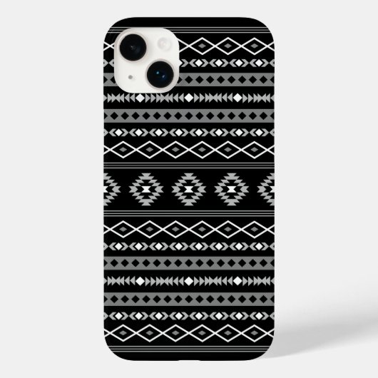 白アステカ灰色の黒の混合モチーフ Case-Mate iPhoneケース (裏面)