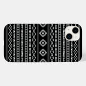 白アステカ灰色の黒の混合モチーフ Case-Mate iPhoneケース (裏面 (横))