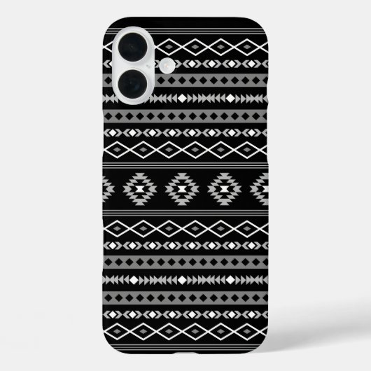白アステカ灰色の黒の混合モチーフ Case-Mate iPhoneケース (裏面)