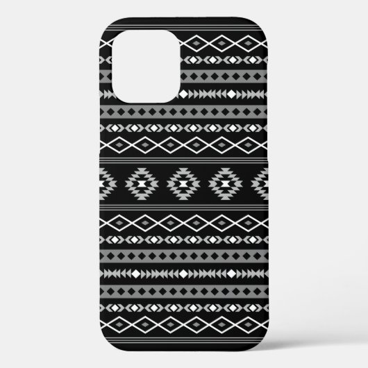 白アステカ灰色の黒の混合モチーフ Case-Mate iPhoneケース (裏面)