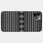 白アステカ灰色の黒の混合モチーフ Case-Mate iPhoneケース (裏面(横))