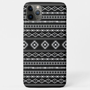 白アステカ灰色の黒の混合モチーフ iPhone 11 PRO MAXケース