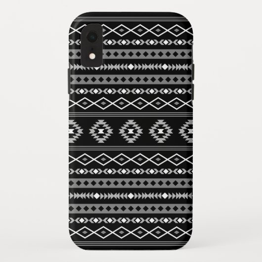 白アステカ灰色の黒の混合モチーフ Case-Mate iPhoneケース (裏面)