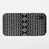 白アステカ灰色の黒の混合モチーフ Case-Mate iPhoneケース (裏面(横))