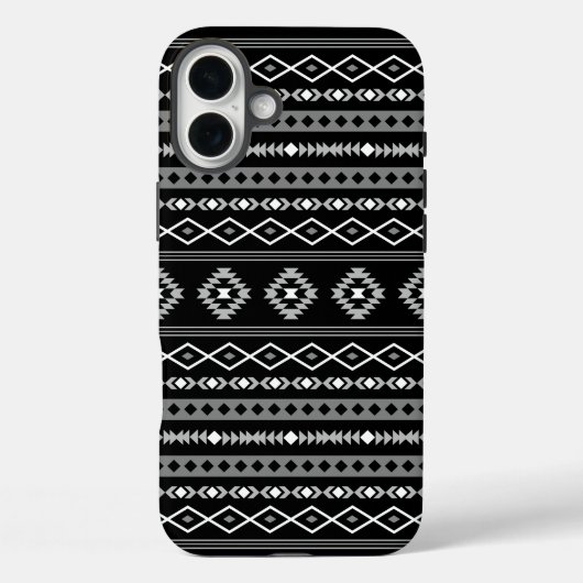 白アステカ灰色の黒の混合モチーフ Case-Mate iPhoneケース (裏面)