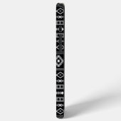 白アステカ灰色の黒の混合モチーフ iPhoneケース (左側面)