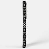 白アステカ灰色の黒の混合モチーフ SAMSUNG GALAXYケース (右側面)