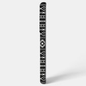 白アステカ灰色の黒の混合モチーフ SAMSUNG GALAXYケース (左側面)