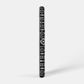 白アステカ灰色の黒の混合モチーフ SAMSUNG GALAXYケース (右側面)