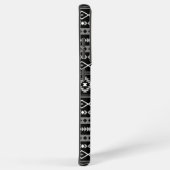 白アステカ灰色の黒の混合モチーフ SAMSUNG GALAXYケース (右側面)