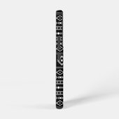 白アステカ灰色の黒の混合モチーフ SAMSUNG GALAXYケース (右側面)