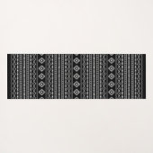 白アステカ灰色の黒の混合モチーフSmlパターン ヨガマット (裏面(横))