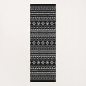 白アステカ灰色の黒の混合モチーフSmlパターン ヨガマット (裏面)