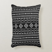 白アステカ灰色の黒の混合モチーフVパターン アクセントクッション (正面(垂直))