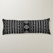 白アステカ灰色の黒の混合モチーフVパターン ボディピロー (裏面)