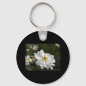 白アネモネガーデンフラワーパーソナライズされたズ キーホルダー (裏面)