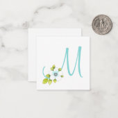 白アネモネ水彩ペン&水彩フラワー ノートカード (正面/裏面インサイチュ)