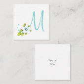 白アネモネ水彩ペン&水彩フラワー ノートカード (正面/裏面)