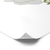 白アネモネ花絵画水色 ポスター (角)