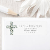 白アネモンとユーカリ十字 ラベル (インサイチュ)