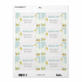 白アヒルのドット結婚の感謝ステッカー ラベル (フルシート)