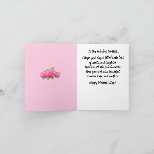 白アフリカ系アメリカ人の母の日のカードの女性 カード (内部)