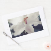 白アフリカ紫の花 長方形シール (封筒)