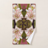 白アマリリスまたは二重花ヒッペアストラム バスタオルセット (ハンドタオル)