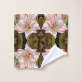 白アマリリスまたは二重花ヒッペアストラム バスタオルセット (ウォッシュタオル)