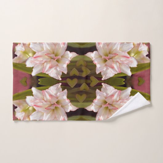 白アマリリスまたは二重花ヒッペアストラム バスタオルセット (ハンドタオル)