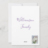 白アマリリス花イースターグリーティング シーズンカード (裏面)