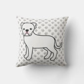 白アメリカのブルドッグかわいい漫画の犬 クッション (裏面)