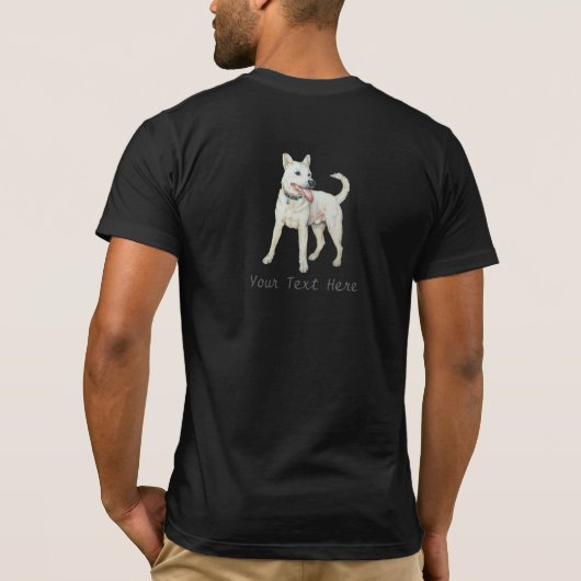 白アメリカのブルドッグのパンチング犬 Tシャツ (裏面)